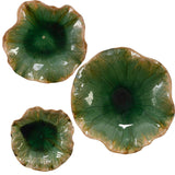 Wall Art Abella Green Ceramic Wall Decor, S/3