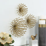 Wall Art Aga Gold Metal Wall Decor, S/3