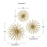 Wall Art Aga Gold Metal Wall Decor, S/3