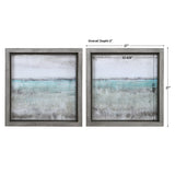Wall Art Aqua Horizon Framed Prints, Set/2
