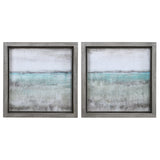 Wall Art Aqua Horizon Framed Prints, Set/2