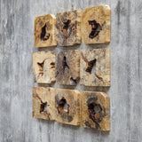 Wall Art Bahati Wood Wall Decor In Natural // Set of 9