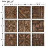 Wall Art Bryndle Rustic Wooden Squares S/9