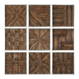 Wall Art Bryndle Rustic Wooden Squares S/9