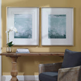 Wall Art Coastal Patina Modern Framed Prints, S/2