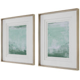 Wall Art Coastal Patina Modern Framed Prints, S/2