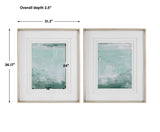 Wall Art Coastal Patina Modern Framed Prints, S/2