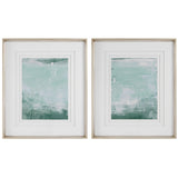 Wall Art Coastal Patina Modern Framed Prints, S/2