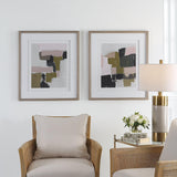 Wall Art Color Block Framed Prints, Set/2