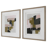 Wall Art Color Block Framed Prints, Set/2
