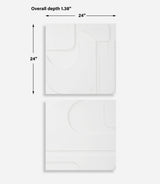 Wall Art Contours White Wall Decor // Set of 2