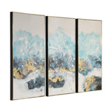 Wall Art Crashing Waves Abstract Art, S/3