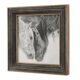 Wall Art Custom Black And White Horses Print