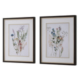 Wall Art Delicate Flowers Framed Prints // Set of 2