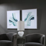 Wall Art Depth Abstract Watercolor Prints, S/2