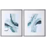 Wall Art Depth Abstract Watercolor Prints, S/2