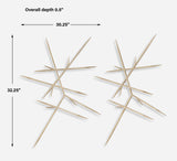 Wall Art Fireworks Silver Wall Decor // Set of 2