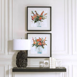 Wall Art Fresh Flowers Watercolor Prints, S/2