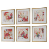 Wall Art Fresh Start Red Abstract Prints // Set of 6