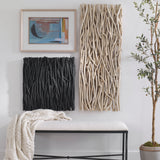 Wall Art Gathered Teak Square Black Wood Wall Decor