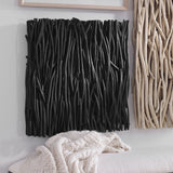 Wall Art Gathered Teak Square Black Wood Wall Decor