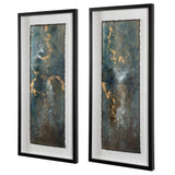 Wall Art Glimmering Agate Abstract Prints, S/2