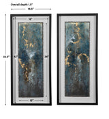 Wall Art Glimmering Agate Abstract Prints, S/2