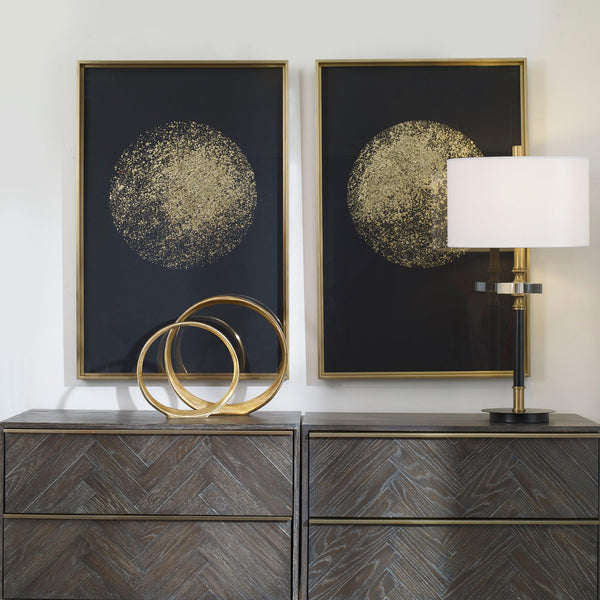 Wall Art Gold Rondure Framed Prints, S/2