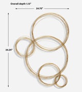 Wall Art Golden Bubbles Metal Wall Decor