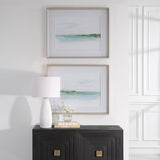 Wall Art Green Ribbon Coast Framed Prints Set/2