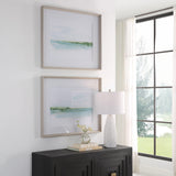 Wall Art Green Ribbon Coast Framed Prints Set/2