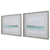 Wall Art Green Ribbon Coast Framed Prints Set/2