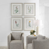 Wall Art Heirloom Blooms Study Framed Prints Set/4