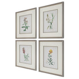 Wall Art Heirloom Blooms Study Framed Prints Set/4