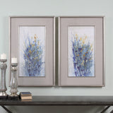 Wall Art Indigo Florals Framed Art S/2