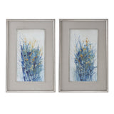 Wall Art Indigo Florals Framed Art S/2