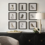 Wall Art Loyal Companion Framed Dog Prints // Set of 9
