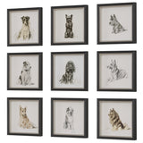 Wall Art Loyal Companion Framed Dog Prints // Set of 9