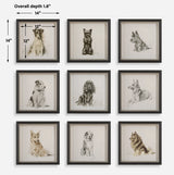 Wall Art Loyal Companion Framed Dog Prints // Set of 9