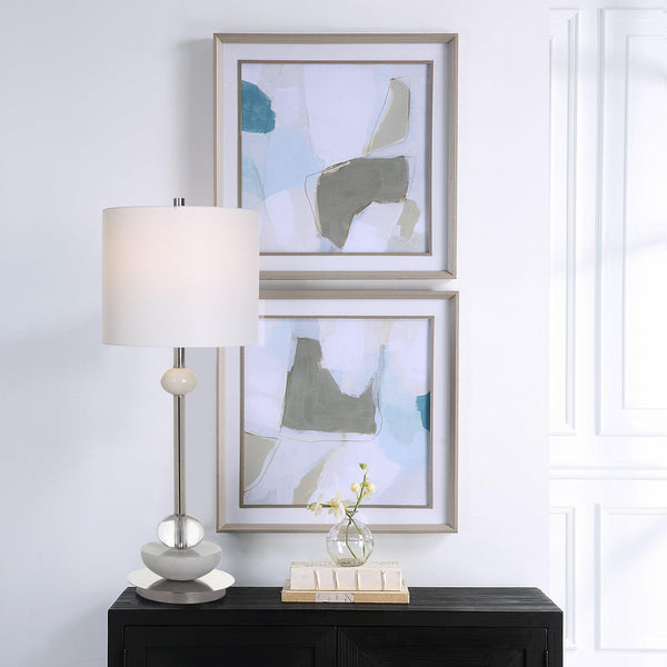 Wall Art Mist Shapes Framed Prints, Set/2