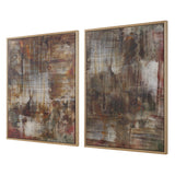 Wall Art Molten Patina Framed Canvases // Set of 2