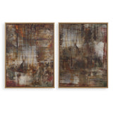Wall Art Molten Patina Framed Canvases // Set of 2