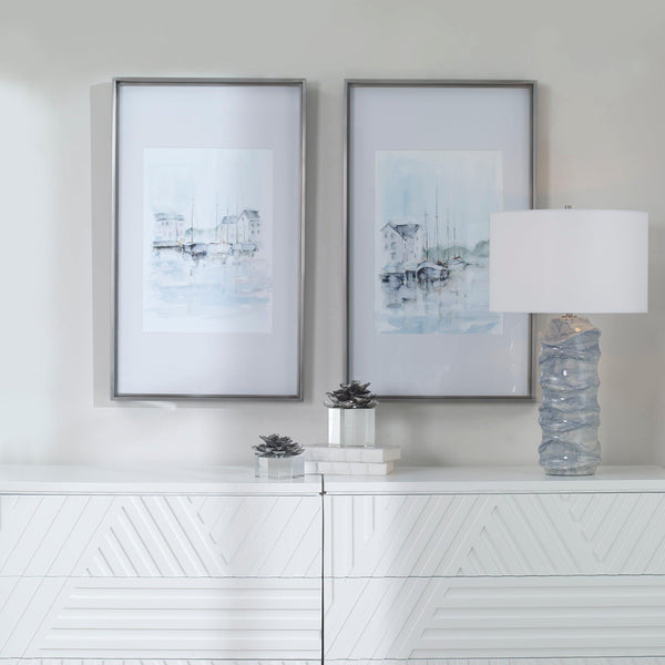 Wall Art New England Port Framed Prints, S/2