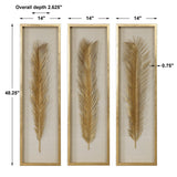 Wall Art Palma Gold Leaf Shadow Box Set/3
