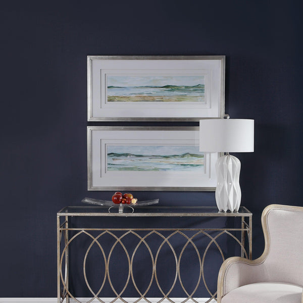 Wall Art Panoramic Seascape Framed Prints Set/2