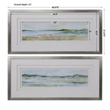 Wall Art Panoramic Seascape Framed Prints Set/2