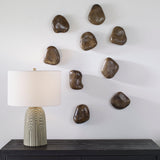 Wall Art Pebbles Walnut Wood Wall D残or, S/9