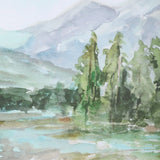 Wall Art Plein Air Reservoir Watercolor Prints, S/2