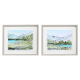 Wall Art Plein Air Reservoir Watercolor Prints, S/2