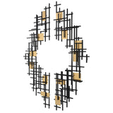 Wall Art Reflection Metal Grid Wall Decor, S/2
